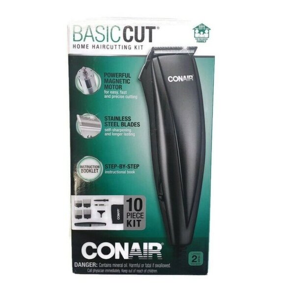CONAIR Basic Cut Home Hair Cutting Kit 10 Piece Set Barber Kit Easy To Use - Picture 1 of 4